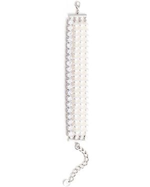 Self-Portrait Pearl Diamante Bracelet - White