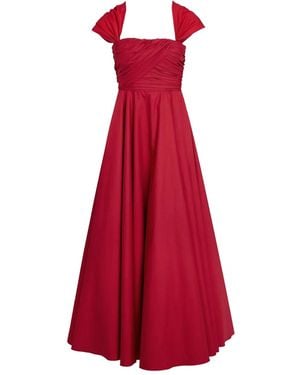 Giambattista Valli Robe Courte À Épaules Drapées - Rouge