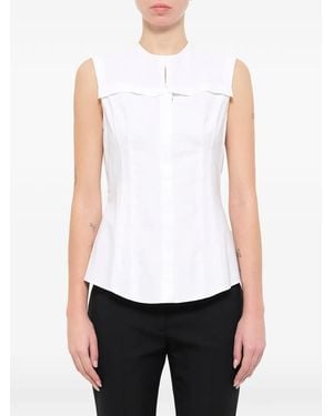 McQueen Sleeveless Layered Shirt - White