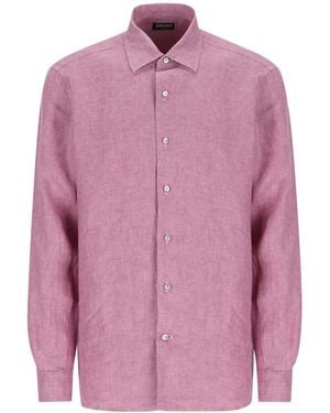 ZEGNA Oasi Délavé-Effect Shirt - Pink