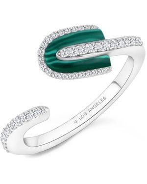 UNION LOS ANGELES U Solo Malachite And Diamond Ring - Metallic