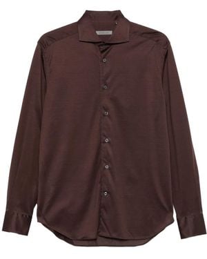 Corneliani Long-Sleeved Button-Fastening Shirt - Purple