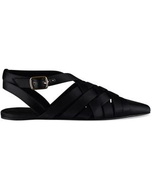Loro Piana Silene Criss-Cross Court Shoes - Black
