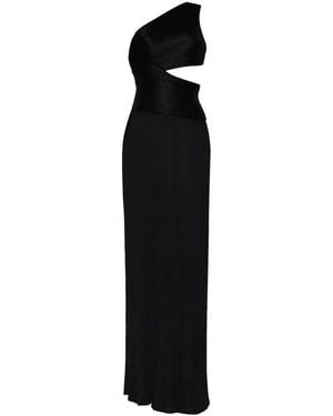 Adam Lippes Delphos Pleated Charmeuse Gown - Black