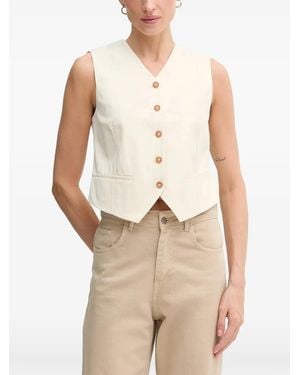Benetton Gilet Met Knopen - Wit