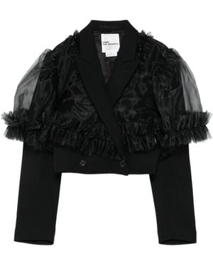 Noir Kei Ninomiya Ruffle-Trimmed Jacket - Black