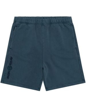 Aape By A Bathing Ape Logo-Embroidered Track Shorts - Blue