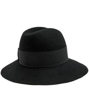 Patrizia Pepe Bow-Embellished Felt Hat - Black