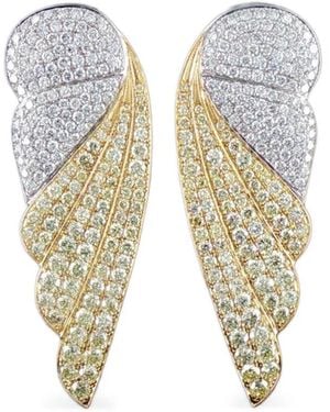 HYT Jewelry Pendientes Con Diamantes Amarillos Y Blancos
