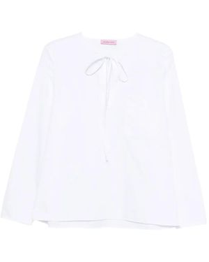 CUANTICO Blusa Florence con lazo en el cuello - Blanco