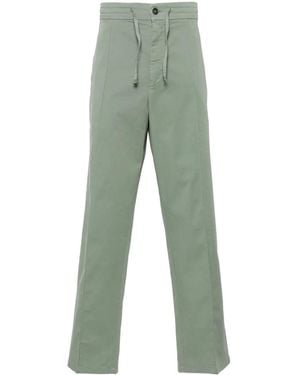 Canali Drawstring-Waist Straight-Leg Trousers - Green