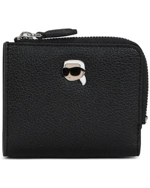 KARL LAGERFELD Ikonik Zip-Around Purse - Black