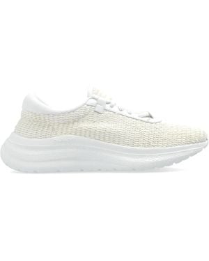 Casadei Mia Woven-Design Leather Sneakers - White