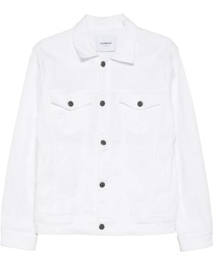 Dondup Logo-Plaque Button-Down Denim Jacket - White