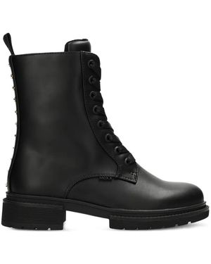 Mexx Stud-Embellished Lace-Up Boots - Black