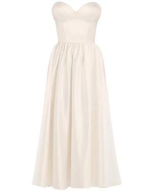 POST MERIDIEM Pleated Midi Dress - White