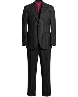 Brunello Cucinelli Traje A Rayas Diplomáticas - Negro