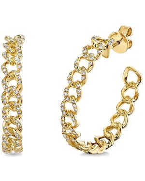 SHAY Diamond Link-Design Hoop Earings - Metallic
