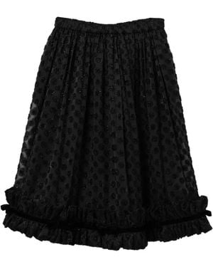 Noir Kei Ninomiya Ruffled Midi Skirt - Black