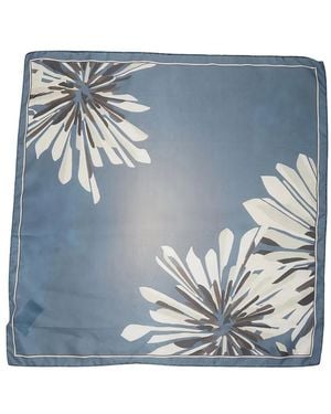 Brunello Cucinelli Floral-Print Scarf - Blue