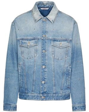 Valentino Garavani Rockstud Spike Studs Denim Jacket - Blue