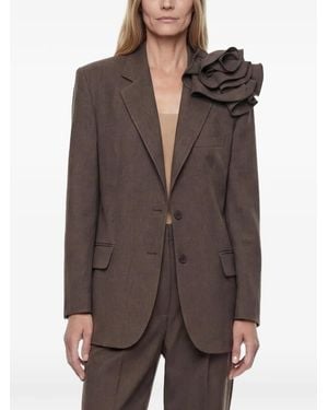 Magda Butrym Floral-Appliqué Blazer - Brown