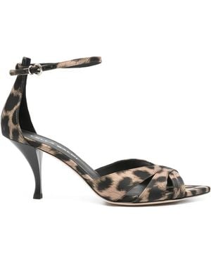 Lella Baldi Sandales À Imprimé Léopard - Metallic