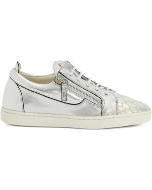 Giuseppe Zanotti Nicki Zip-Detail Leather Trainers - White