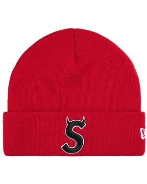 Supreme X New Era Logo-Embroidered Beanie Hat