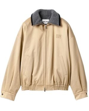 Miu Miu Chino Blouson Jacket - Natural