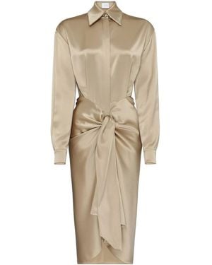 Galvan London Satijnen Jurk - Naturel