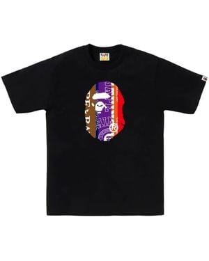 A Bathing Ape Fans Scarf Ape Head T-Shirt - Schwarz