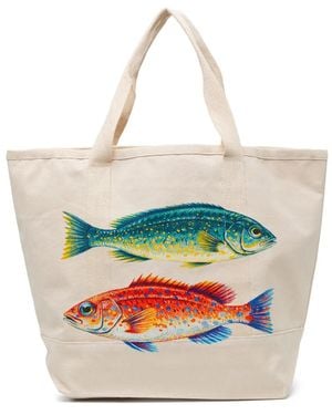 Melt Fish-Print Tote Bag - Natural