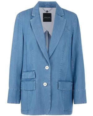 Marc Cain Pocket Button Oversized Blazer - Blue