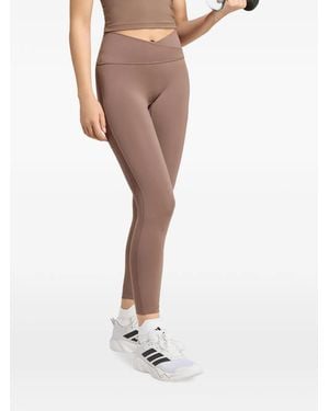 adidas 3 Stripes Studio All Me 7/8 X-Over Leggings - White