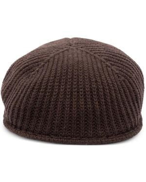 Altea Ribbed-Knit Wool Flat Beret - Brown