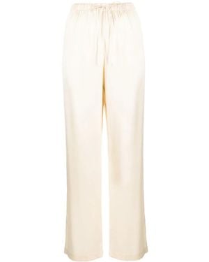 Reformation Pantalon Olina En Soie - Blanc