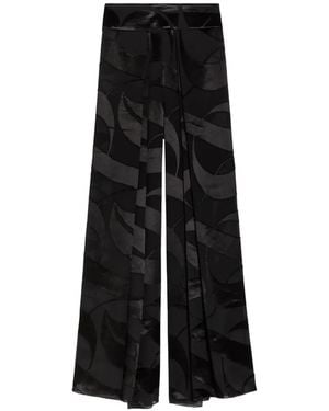 Delos Pantalones Cybelle Con Motivo De Hojas - Negro