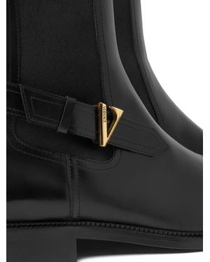 Versace Chelsea Round-Toe Boots - Black