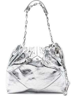 Ba&sh June Chain-Strap Leather Shoulder Bag - White