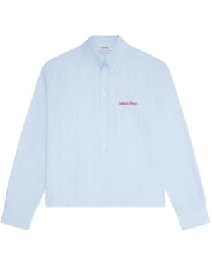 About Blank Striped Chest-Pocket Shirt - Blue