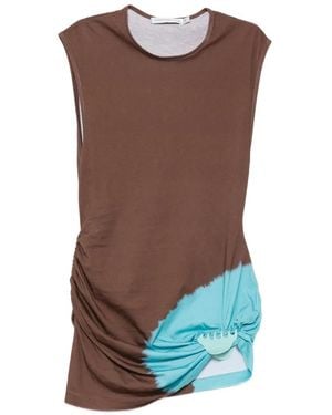 Christopher Esber Crew Neck Sleveless Mini Dress - Brown