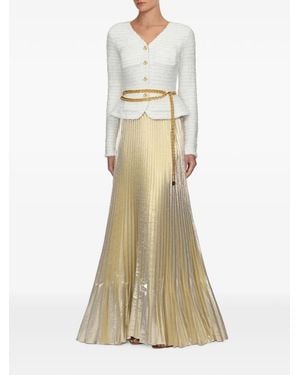 Self-Portrait Maxi-Jurk Met Metallic-Effect En Textuur - Naturel