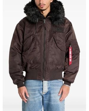 Alpha Industries Bomberjacke Mit Reißverschluss - Braun