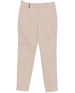 Peserico Bead-Embellished Crop Pants - White