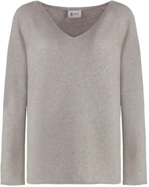 THE (Alphabet) V-Neck Sweater - Gray
