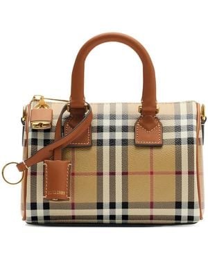 Burberry Mini Checked Mini Bag - Brown