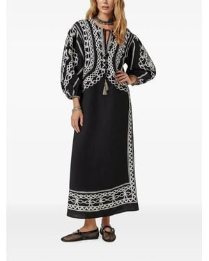 Scarlett Poppies Caftan Tahara À Broderies - Noir