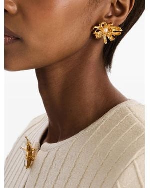 Oscar de la Renta Pendientes Chrysanthemum - Neutro