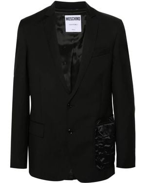 Moschino Single-Breasted Wool Blazer - Black